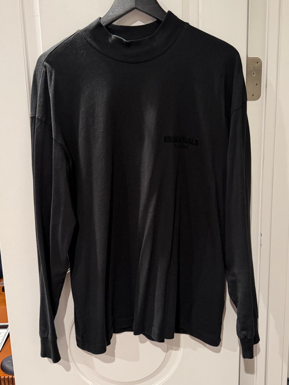 Essentials Men’s Long-Sleeve Mock Neck Shirt - Small Black